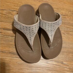 Fitflop Tan Sandals with Silver Accents